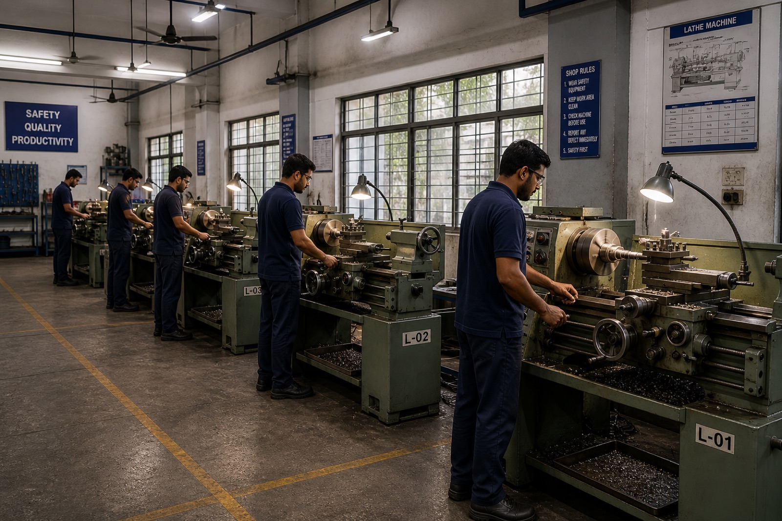 Manual lathe at AGRIGATTE factory