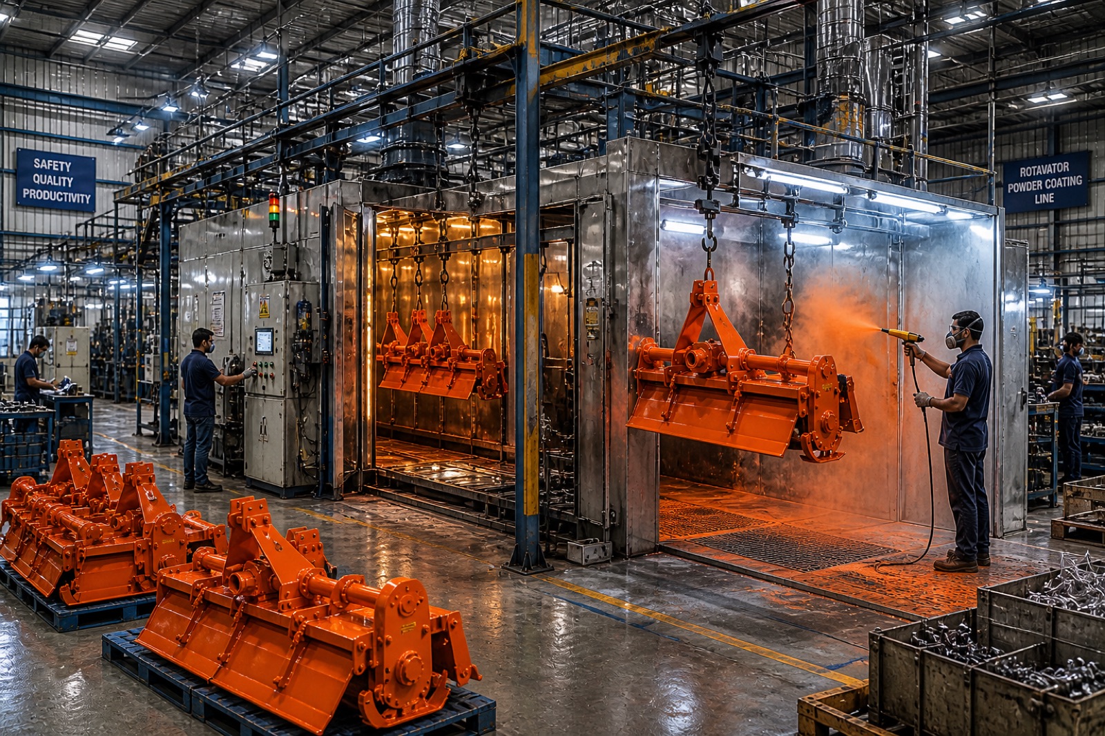 Powder coating facility at AGRIGATTE factory
