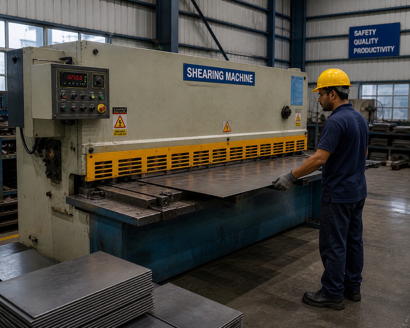 Shearing machine at AGRIGATTE factory